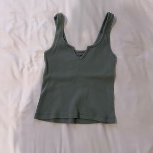 brandy melville sage green tank top crop